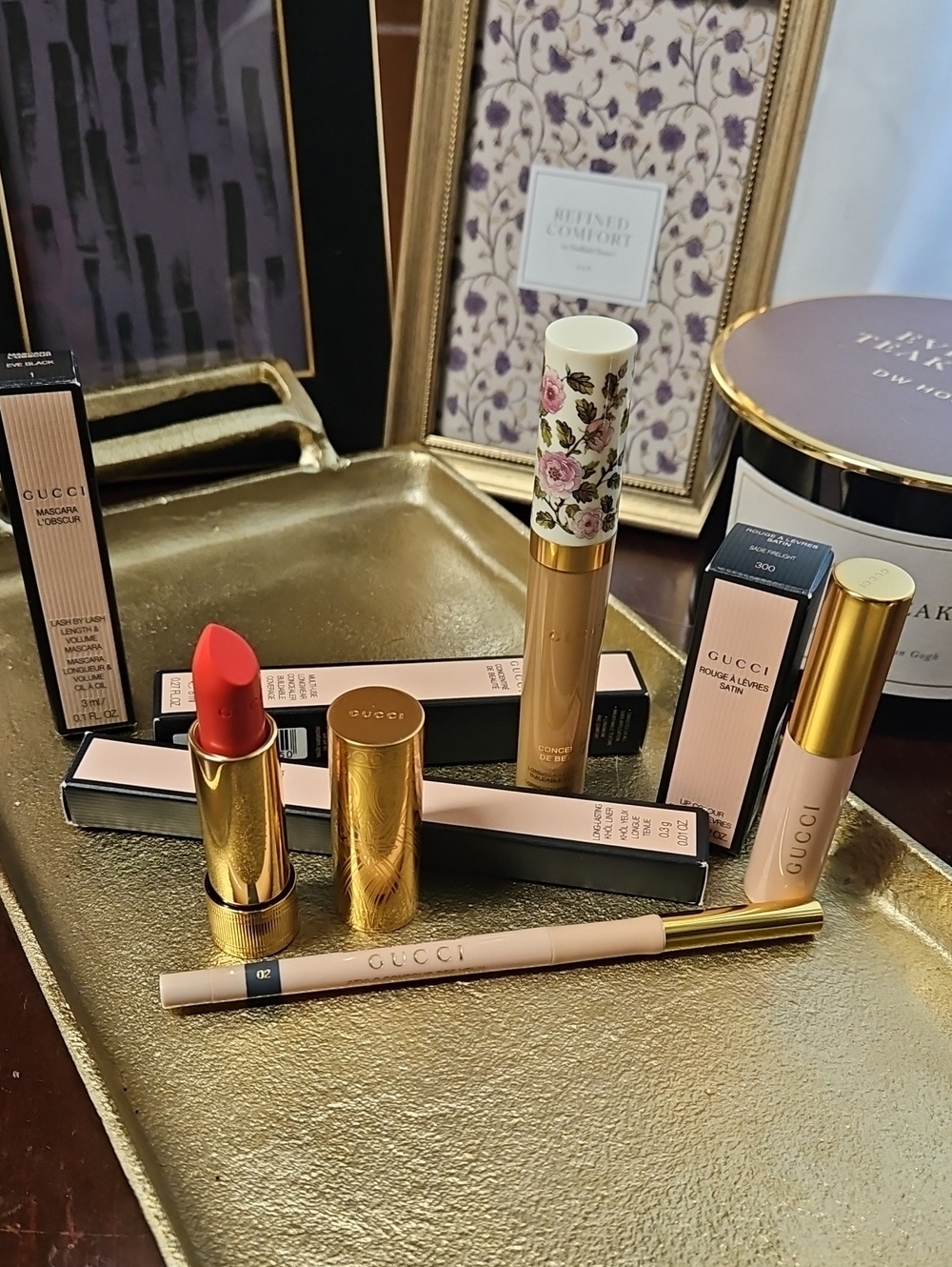 Gucci Lipstick & Lip Liner Set — Coral Red Shade